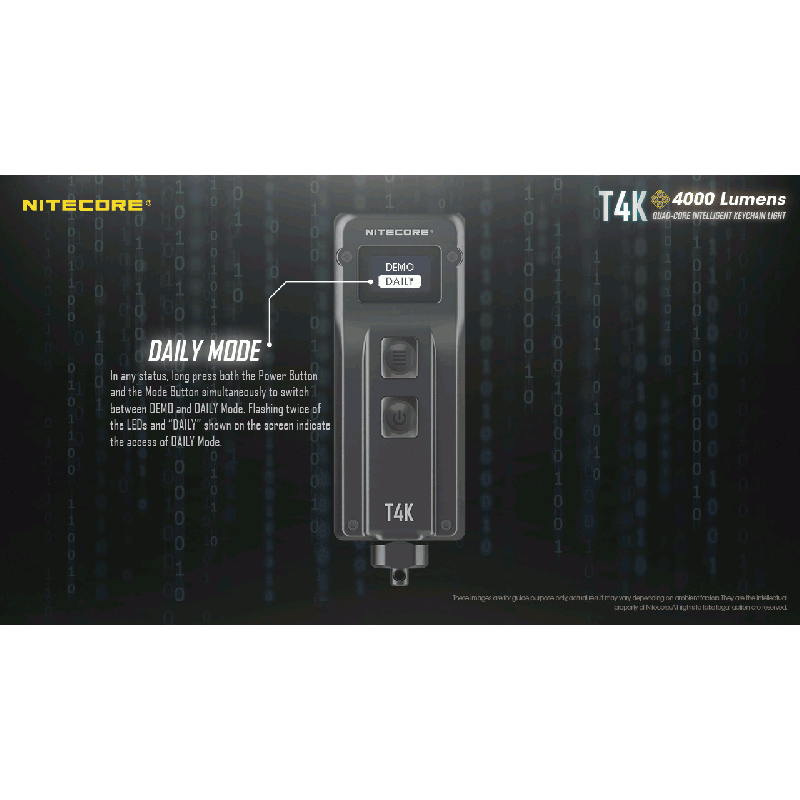 Nitecore T4K 4 x xp-l2 v6 leds 4000 lúmenes batería incorporada usando la linterna de llavero portátil de carga USB-C