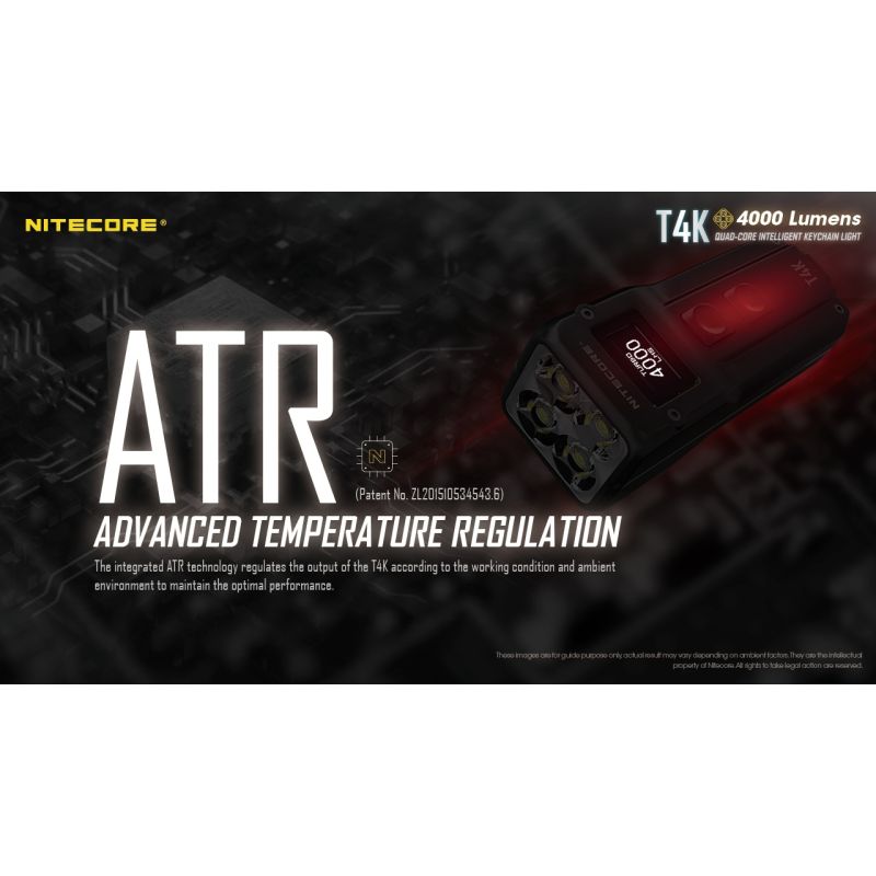 Nitecore T4K 4 x xp-l2 v6 leds 4000 lúmenes batería incorporada usando la linterna de llavero portátil de carga USB-C