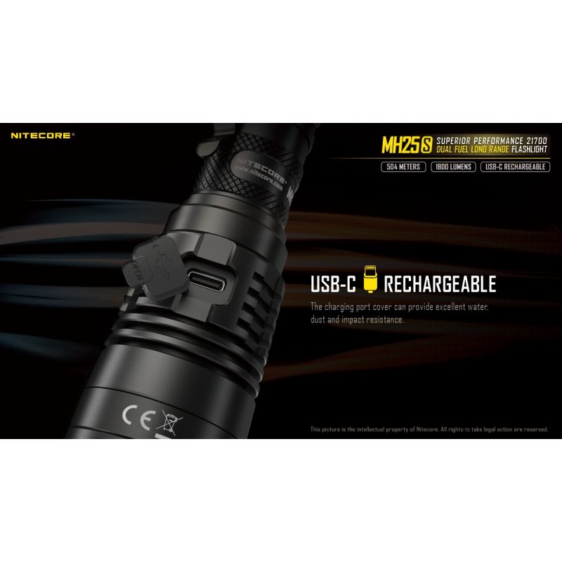 Nitecore MH25S Luminus SST-40 1800 LUMEN USB-C Linterna recargable