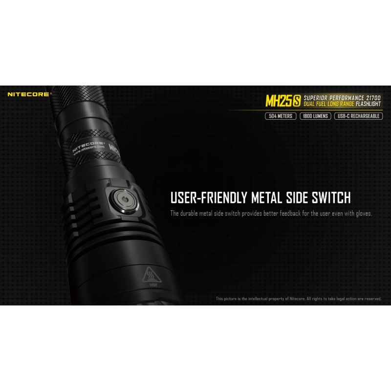 Nitecore MH25S Luminus SST-40 1800 LUMEN USB-C Linterna recargable