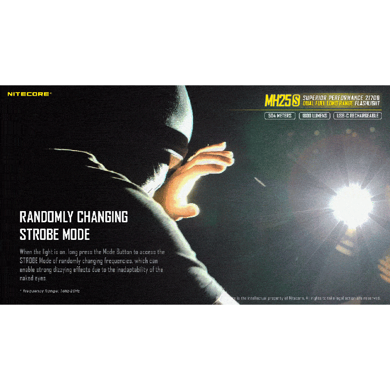 Nitecore MH25S Luminus SST-40 1800 LUMEN USB-C Linterna recargable