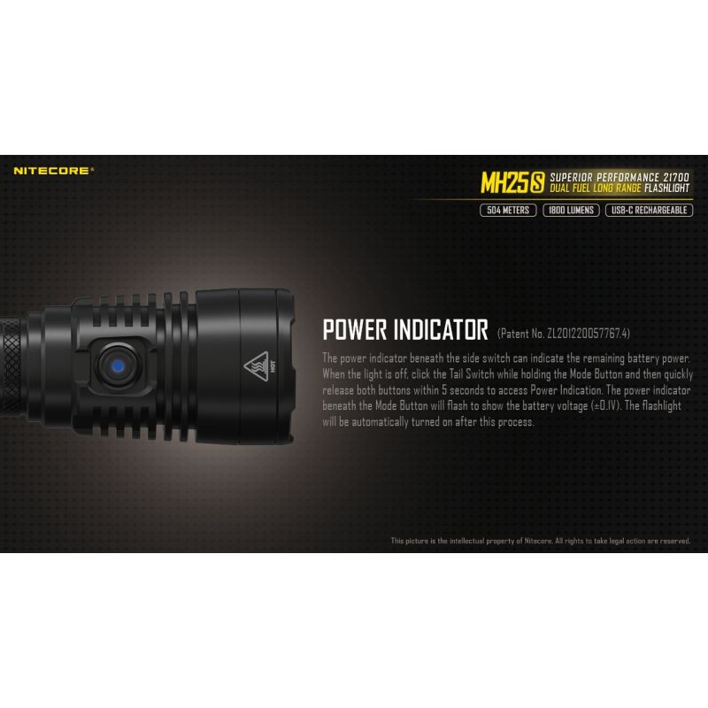 Nitecore MH25S Luminus SST-40 1800 LUMEN USB-C Linterna recargable