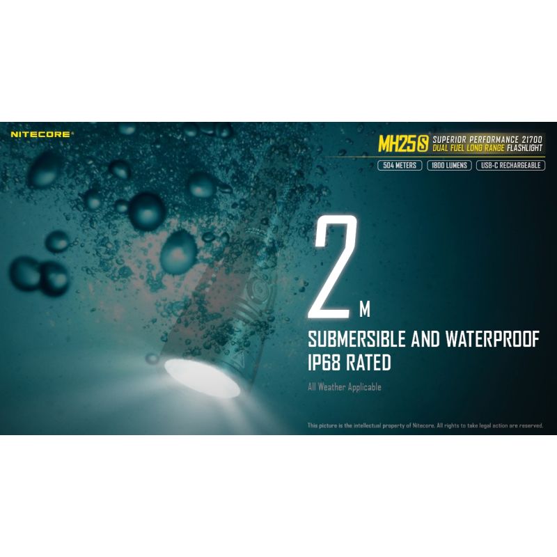 Nitecore MH25S Luminus SST-40 1800 LUMEN USB-C Linterna recargable
