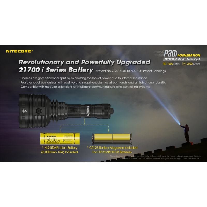 Nitecore P30i XHP35 HI LED 2000 Lumens 1000 metros LED linterna
