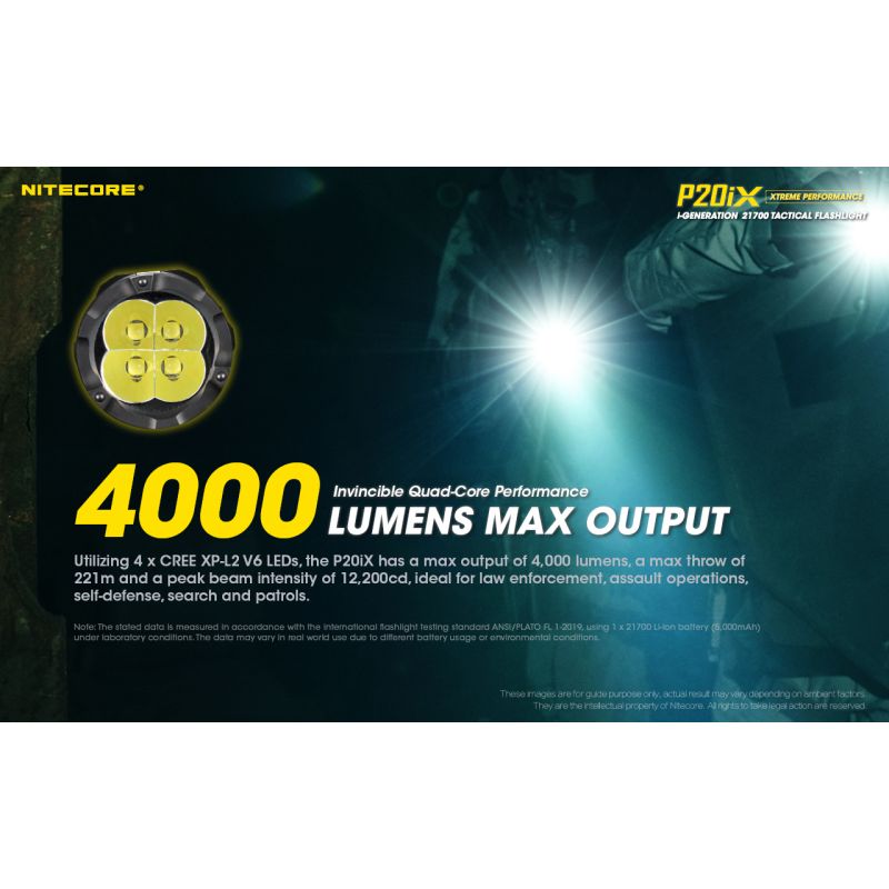 Nitecore P20IX 4 x xp-l2 v6 led 4000 lumens linterna