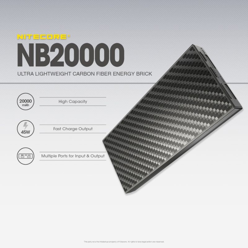Banco de energía Nitecore NB20000 QC de doble puerto USB / USB-C 20000mAh