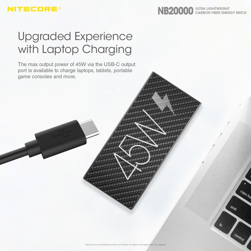 Banco de energía Nitecore NB20000 QC de doble puerto USB / USB-C 20000mAh