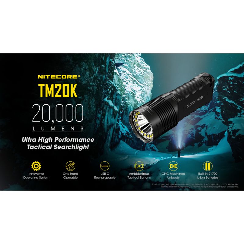 Nitecore TM20K 19 x XP-L2 LED 20000 lúmenes USB-C linterna LED recargable