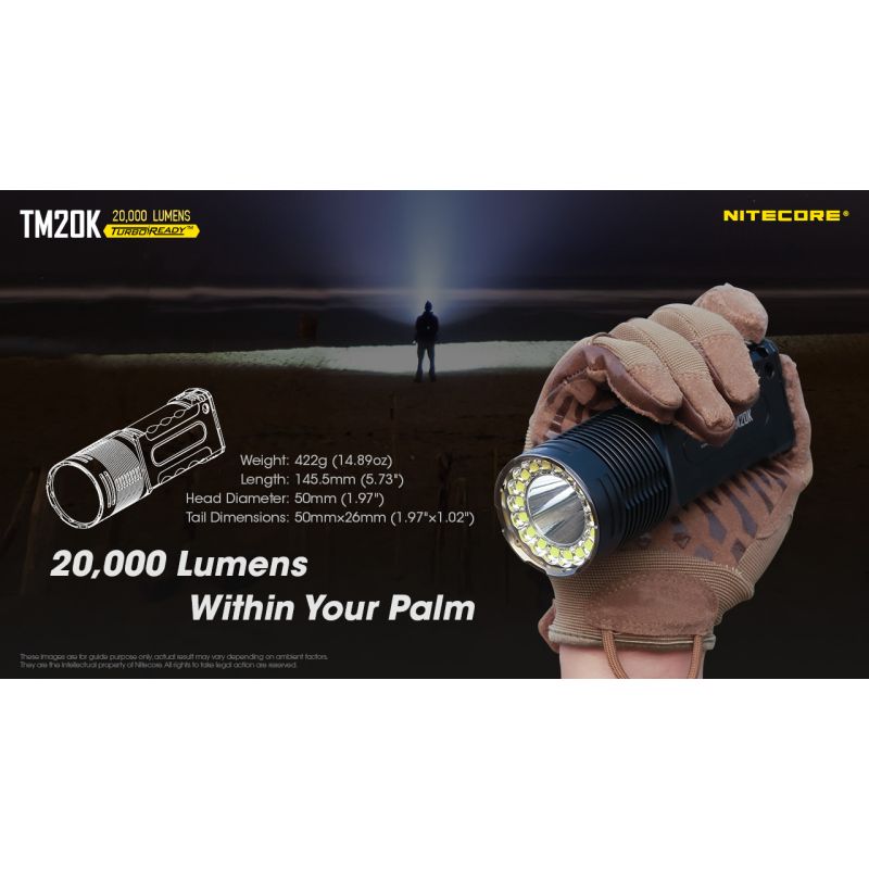 Nitecore TM20K 19 x XP-L2 LED 20000 lúmenes USB-C linterna LED recargable
