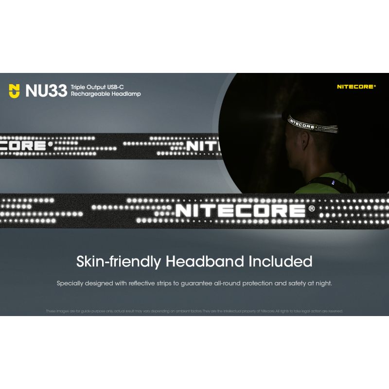 Nitecore NU33 USB-C linterna frontal recargable 700LM alto CRI LED linterna impermeable al aire libre