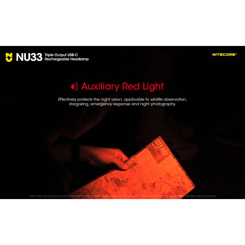 Nitecore NU33 USB-C linterna frontal recargable 700LM alto CRI LED linterna impermeable al aire libre