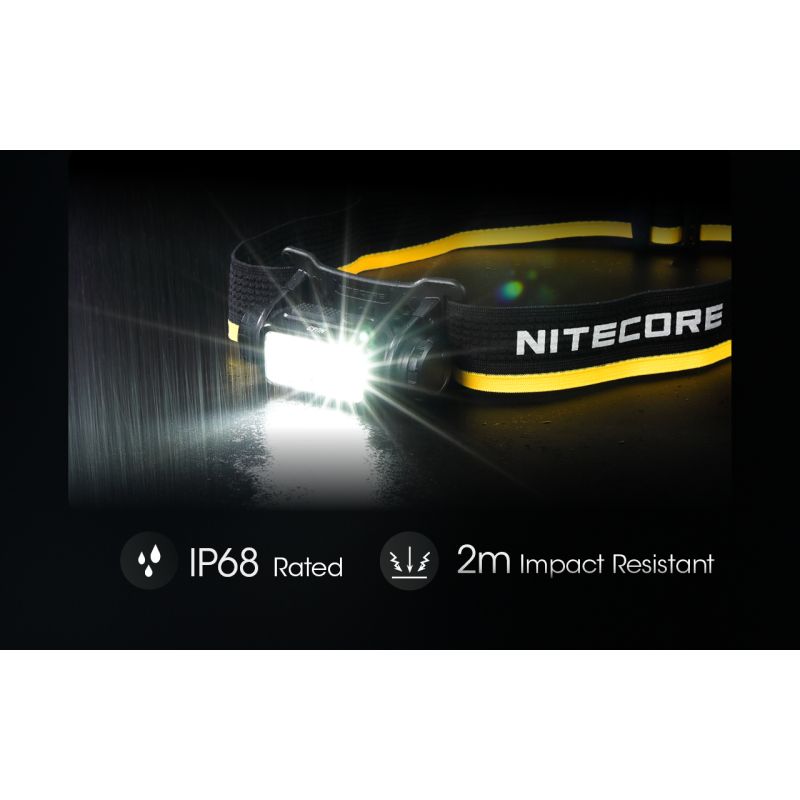 Linterna frontal recargable NITECORE NU43, linterna frontal con luz blanca y roja, linterna con batería de 3400mAh para acampar al aire libre