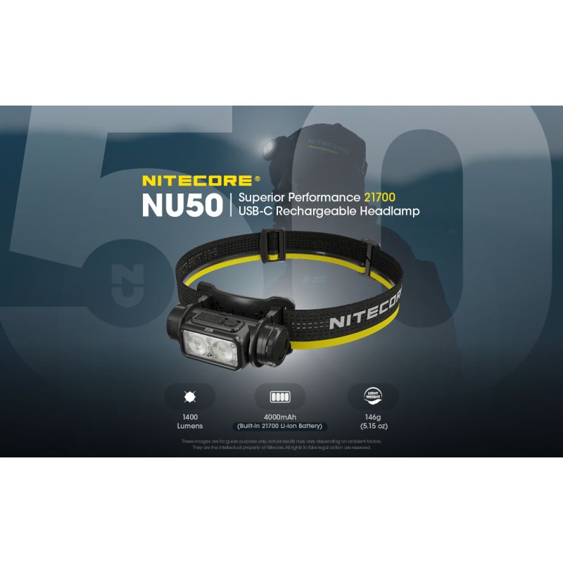 Linterna frontal LED Nitecore NU50 1400 lúmenes