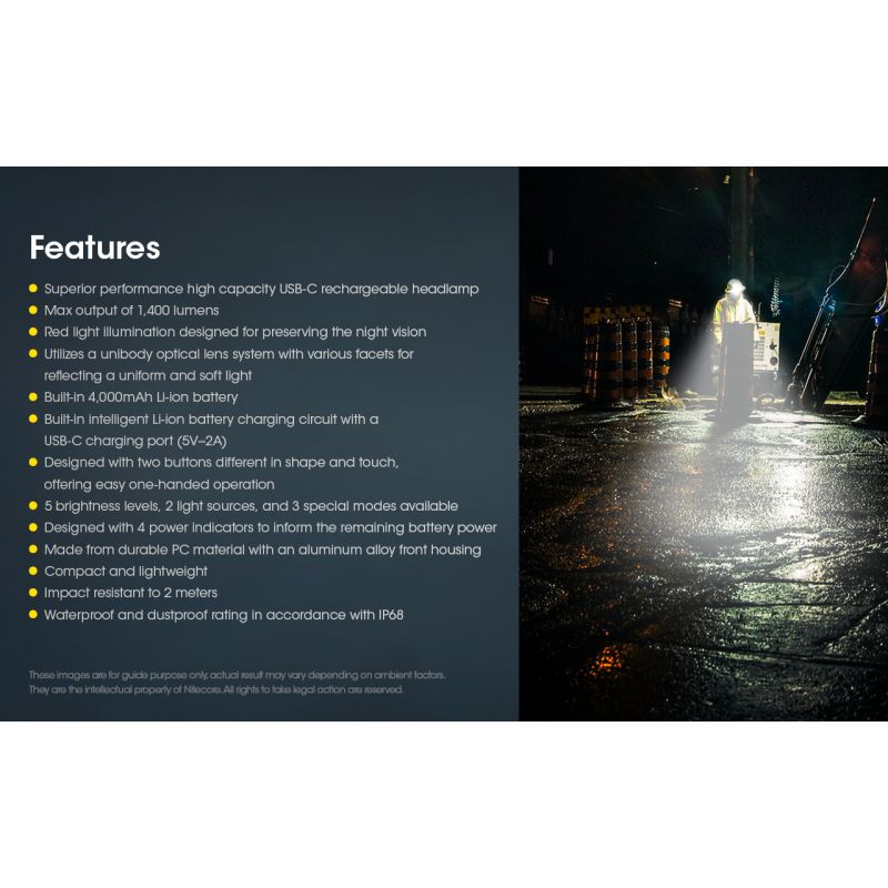 Linterna frontal LED Nitecore NU50 1400 lúmenes