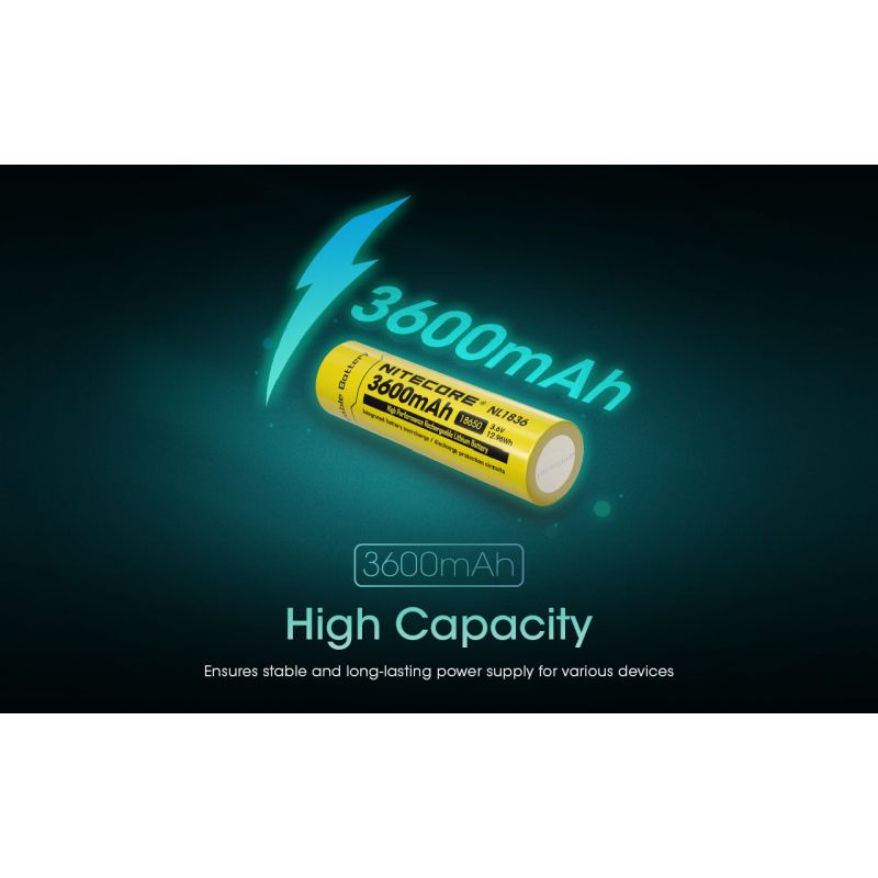 Nitecore 18650 NL1836 3600mAh Li-ion Rechargeable Battery