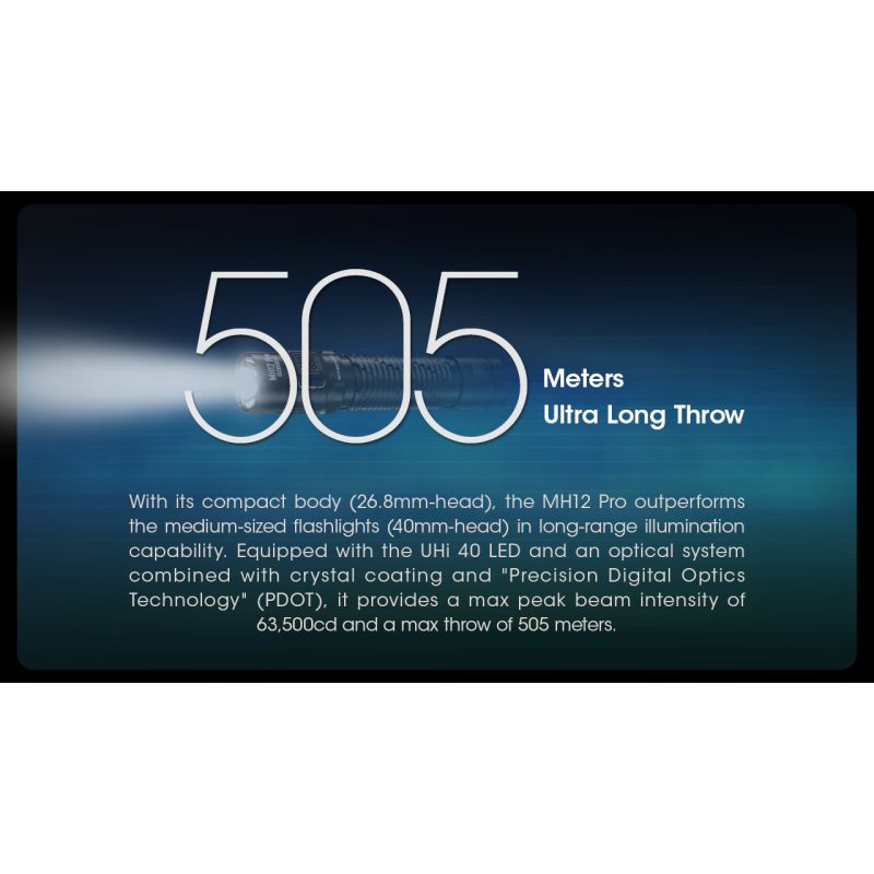 Linterna recargable Nitecore MH12 Pro de 3300 lúmenes USB-C