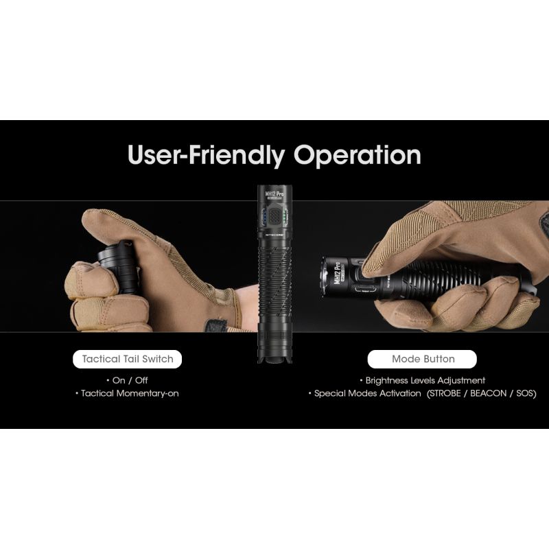 Linterna recargable Nitecore MH12 Pro de 3300 lúmenes USB-C