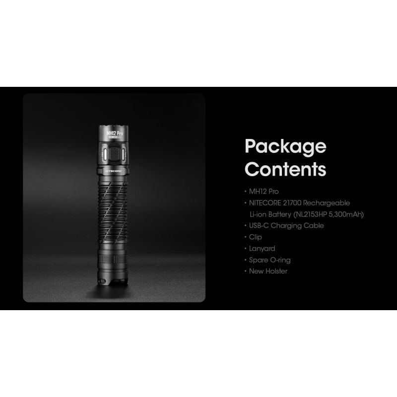 Linterna recargable Nitecore MH12 Pro de 3300 lúmenes USB-C