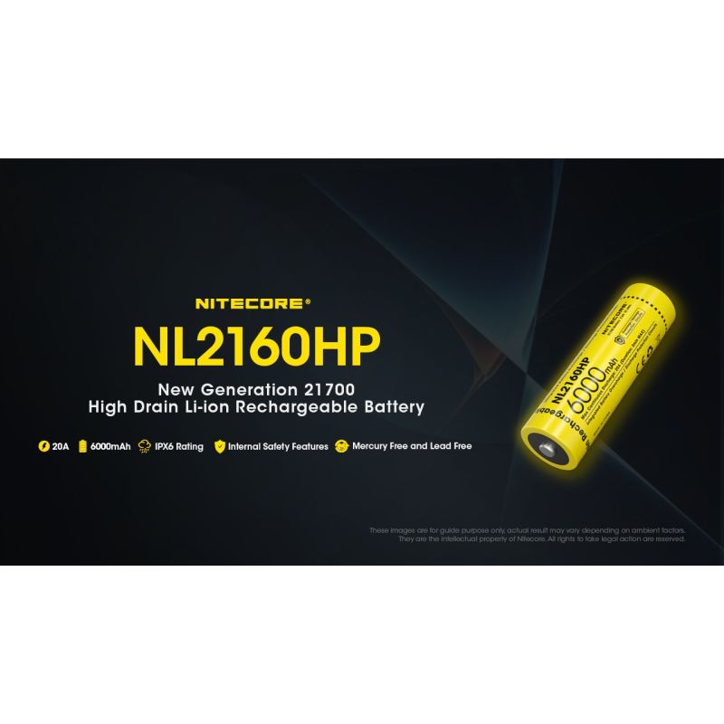 Nitecore NL2150R 5000mAh 3.6V 18WH 21700 Batería recargable de iones de litio USB-C