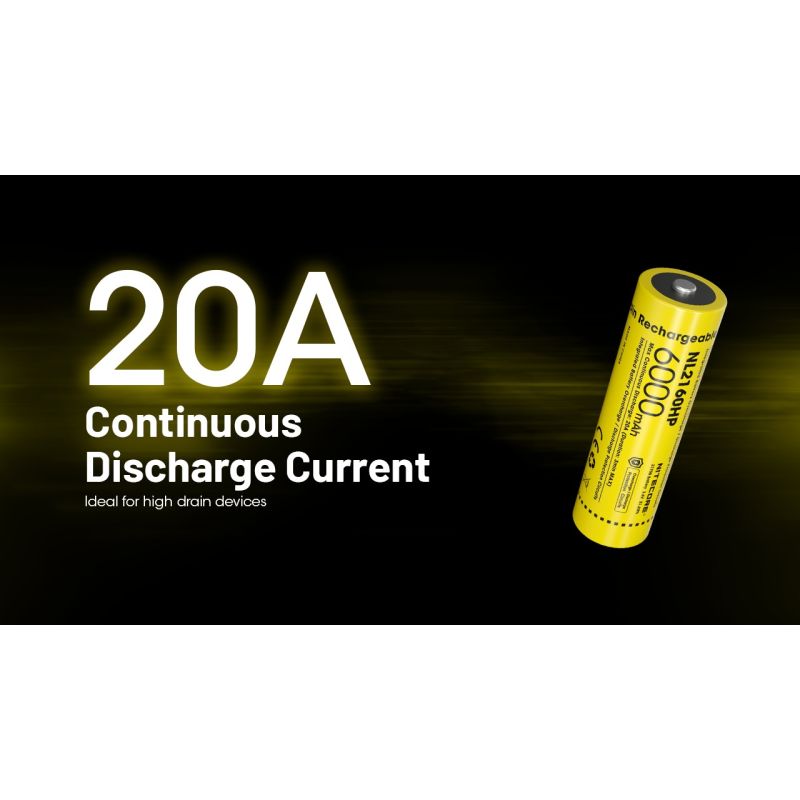 Nitecore NL2150R 5000mAh 3.6V 18WH 21700 Batería recargable de iones de litio USB-C