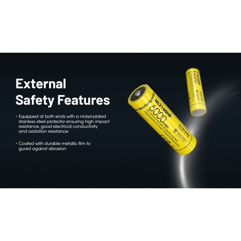 Nitecore NL2150R 5000mAh 3.6V 18WH 21700 Batería recargable de iones de litio USB-C