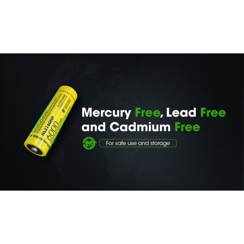 Nitecore NL2150R 5000mAh 3.6V 18WH 21700 Batería recargable de iones de litio USB-C