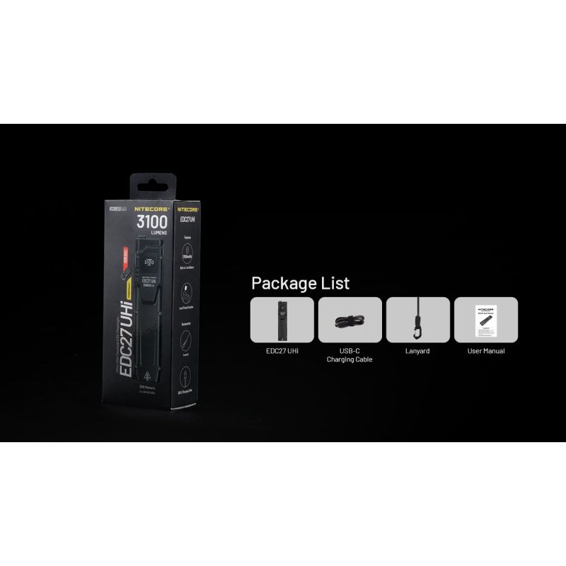Linterna recargable NITECORE EDC27 UHi de 3100 lúmenes USB-C