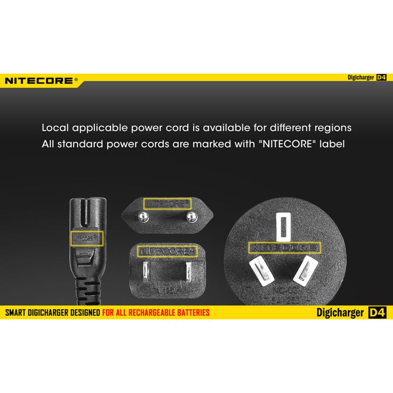 Nitecore D4 Digicharger LCD Mostrar batería Nitecore Charger Intelligent 2.0 Fit Li-Ion 18650 14500 16340 26650