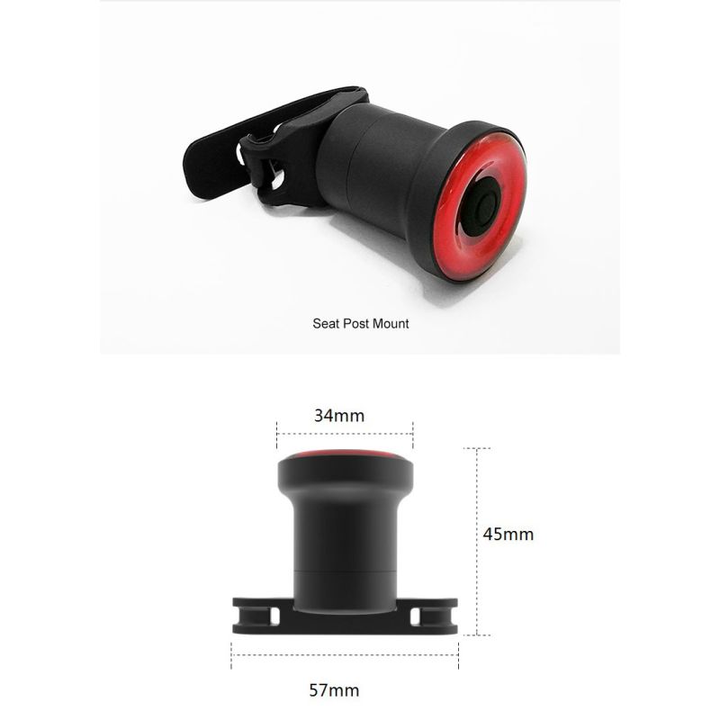 Xlite100 Intelligent Bike Tail Light USB Smart Bicycle Freno Trasero Luz de seguridad Linterna de advertencia visual