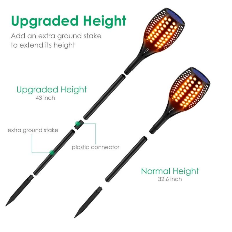 impermeables parpadean llamas antorchas luces luces solares al aire libre proyectores de paisaje iluminación de la iluminación de la iluminación A DAWN Auto ON / OFF SECUSTRADOR SECURIDAD Luz de la antorcha para la calzada del patio