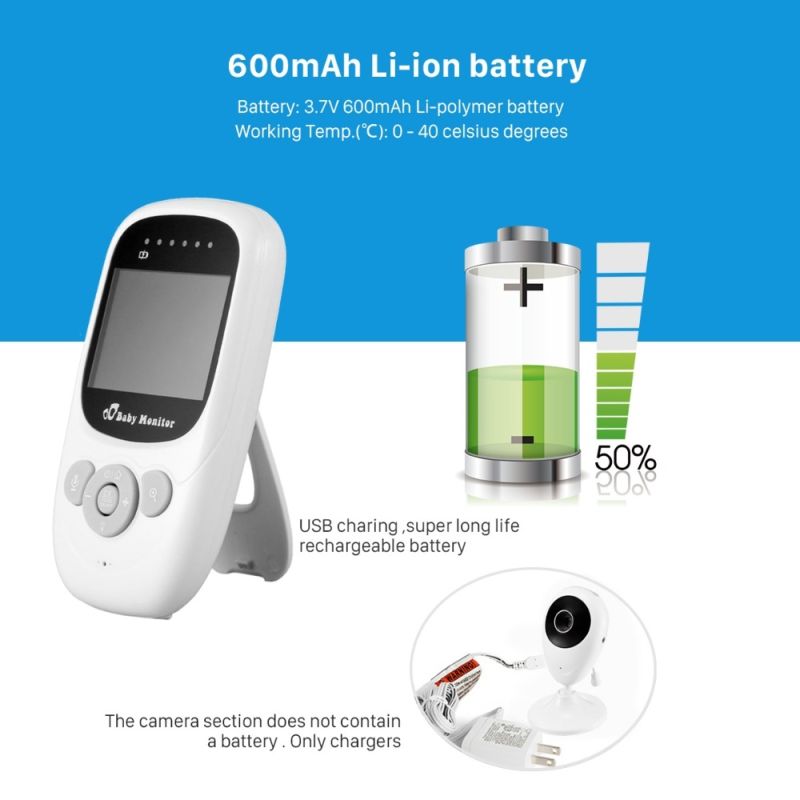 SP880 Video inalámbrico Color Monitor de bebé con 2.4inches LCD de 2 vías Conversación de audio Visión de audio Visión Vigilancia Cámara de seguridad de vigilancia Niñera