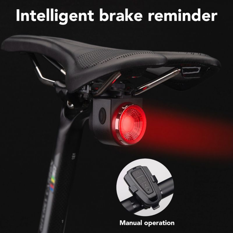 ANTUSI A8 Bicicleta de carretera Bloqueo de alarma antirrobo Freno automático Luz trasera de ciclismo Control remoto Luz trasera de bicicleta MTB Timbre inalámbrico