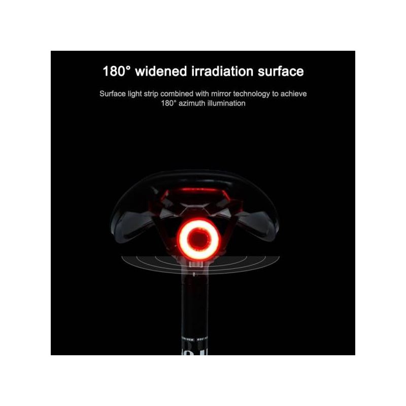 MEROCA MX2 Sensor inteligente Luz trasera de freno Luz de bicicleta de montaña Luz de carga USB Bicicleta de carretera Luz trasera de conducción nocturna