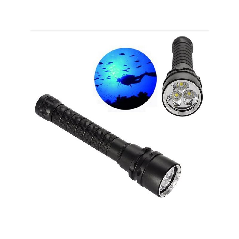 Impermeable 100m Diving 6000lm Linterna subacuática 3 x XML T6 LED Brillo de la luz Durable