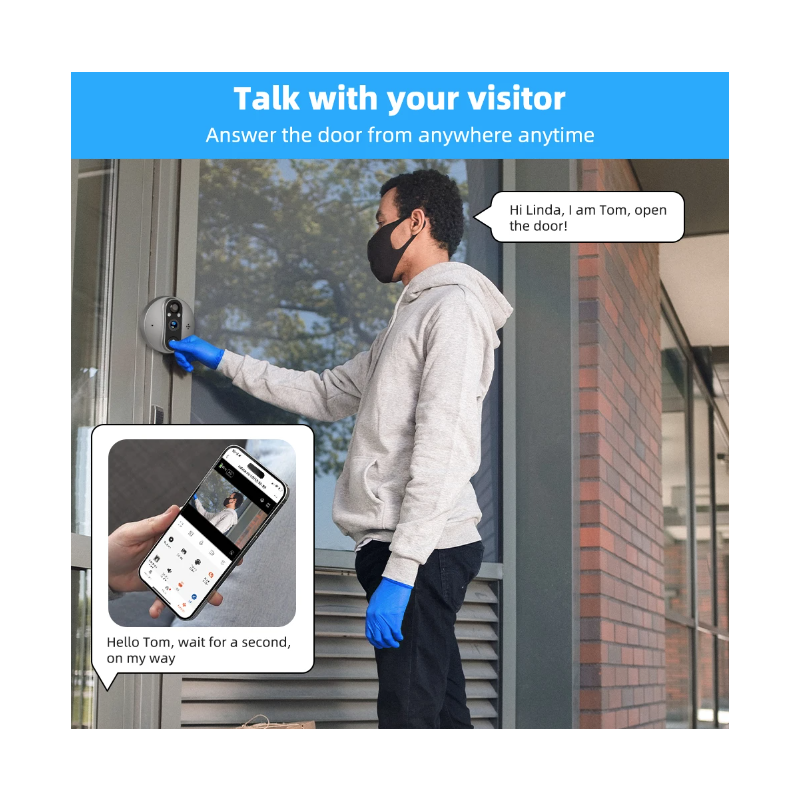 Tuya Smart 1080P WiFi mirilla cámara de vídeo PIR Detector de movimiento seguridad del hogar visión nocturna Video puerta Camer