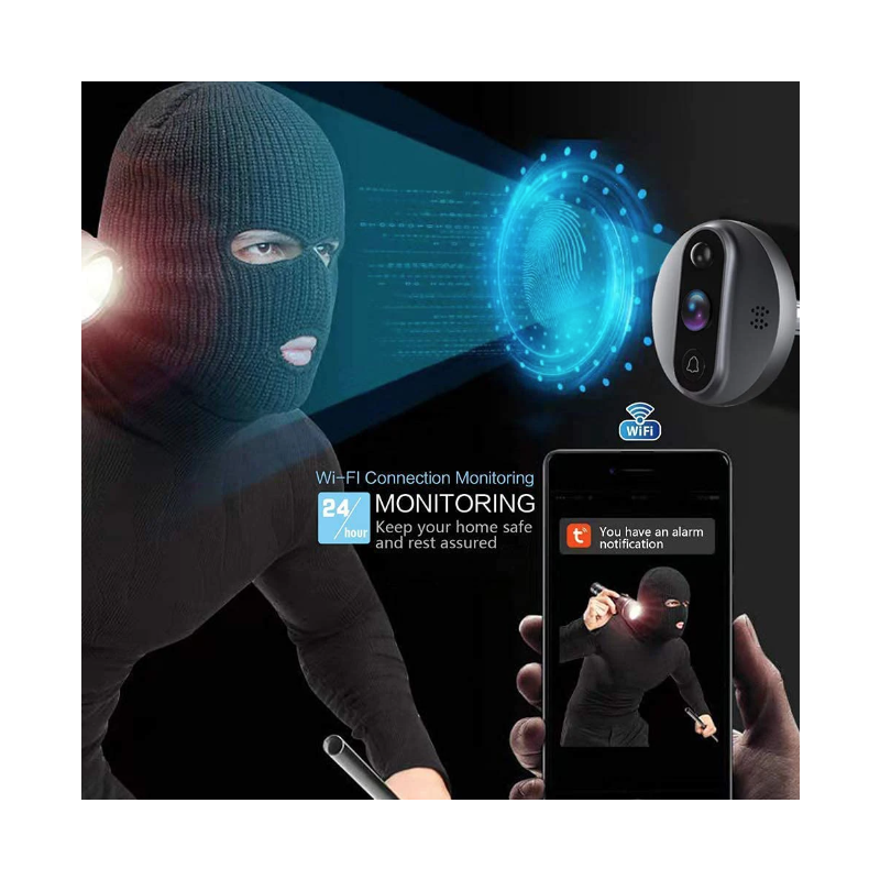 Tuya Smart 1080P WiFi mirilla cámara de vídeo PIR Detector de movimiento seguridad del hogar visión nocturna Video puerta Camer