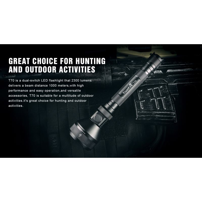 Trust Fire T70 Kit XHP35 Máx 1000 metros 2300Lumens Linterna LED recargable de alta potencia