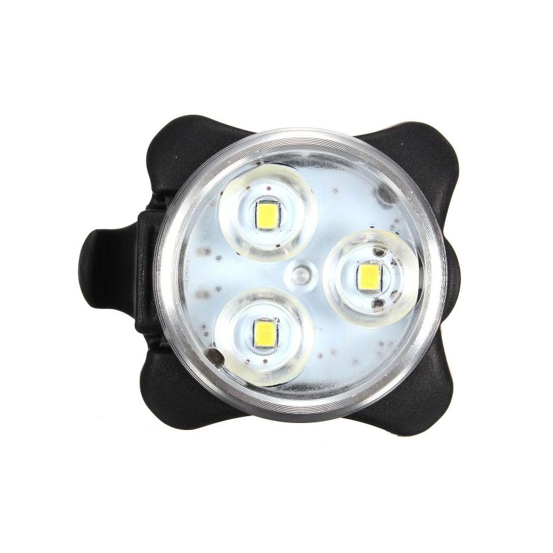 Luz de bicicleta recargable USB HJ-030 3 LED 4 Modos Impermeable Blanco / Rojo Bike Front Light