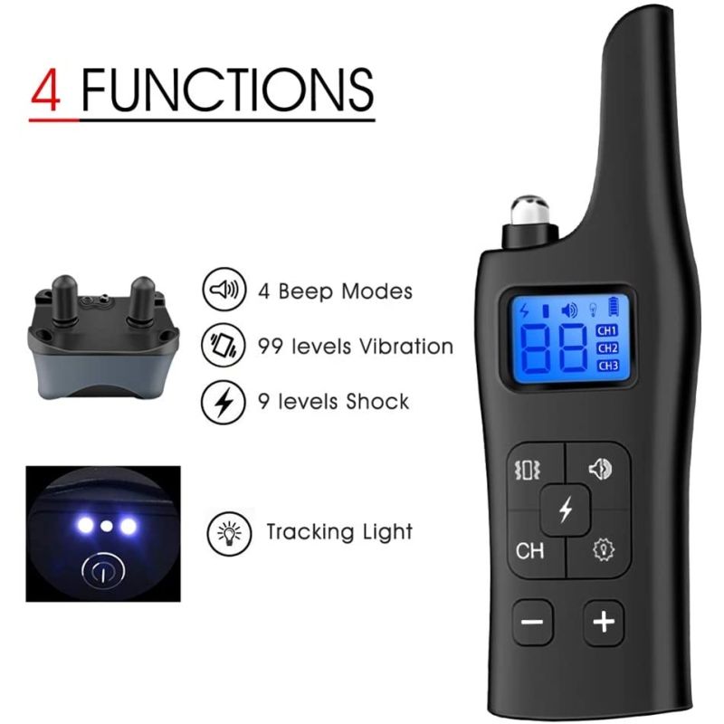 Nuevo collar de entrenamiento eléctrico de 800 m, collar de choque de perro con 3 modo de entrenamiento, collar electrónica de entrenamiento de choque de perros con remoto para perros pequeños grandes grandes