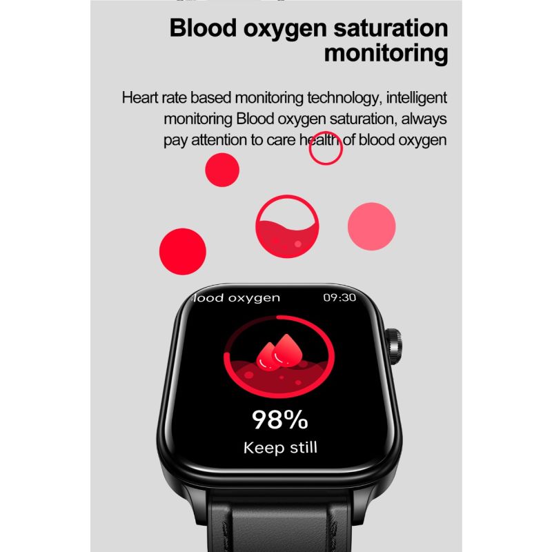 ET570 Reloj inteligente de glucosa en sangre ECG Frecuencia cardíaca Presión arterial Smartwatch