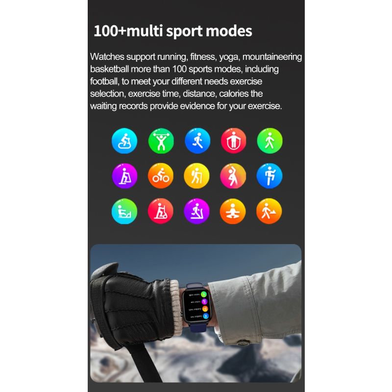 ET570 Reloj inteligente de glucosa en sangre ECG Frecuencia cardíaca Presión arterial Smartwatch