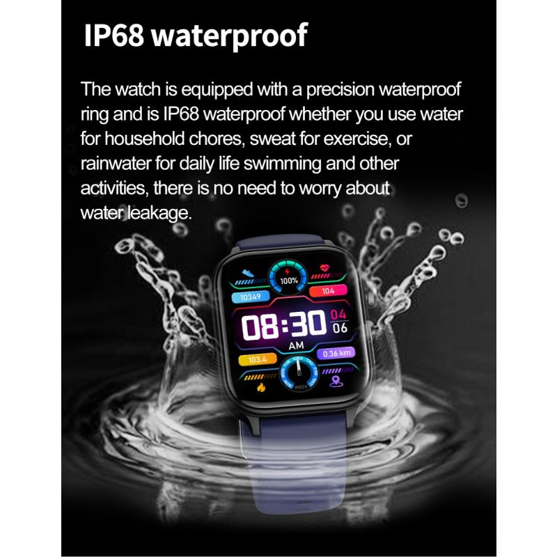 ET570 Reloj inteligente de glucosa en sangre ECG Frecuencia cardíaca Presión arterial Smartwatch