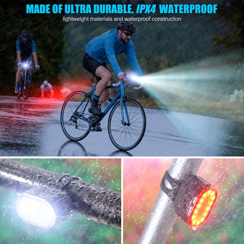 Luz de bicicleta recargable USB Luz delantera de bicicleta blanca impermeable / Luz trasera de bicicleta roja