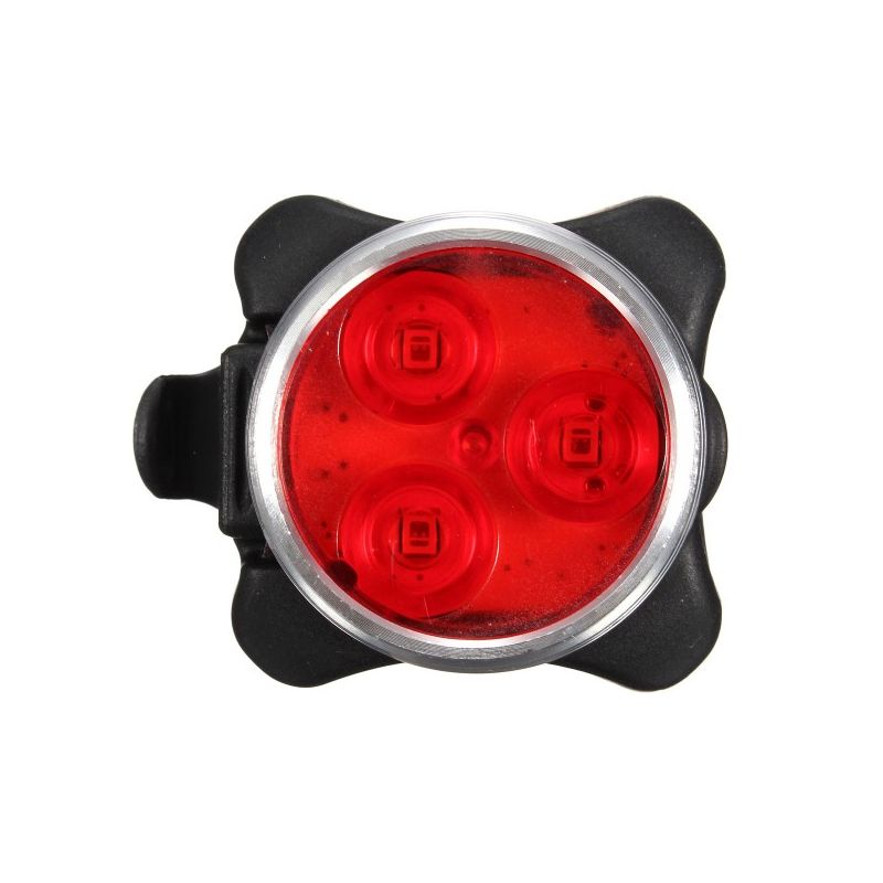 Luz de bicicleta recargable USB HJ-030 3 LED 4 Modos Impermeable Blanco / Rojo Bike Front Light