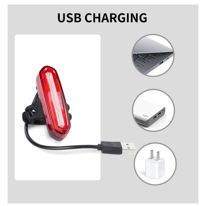 Luz trasera de la luz trasera de la bicicleta recargable USB LED de la cola de la bicicleta LED