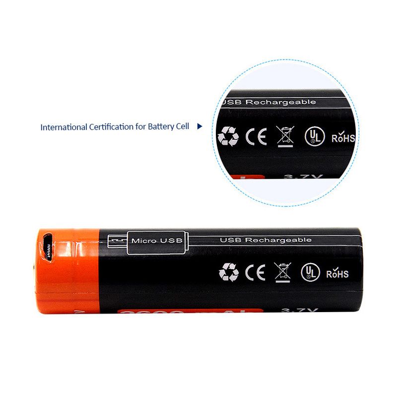 18650 2600mAh 3.7v Micro USB recargable recargable batería de ion