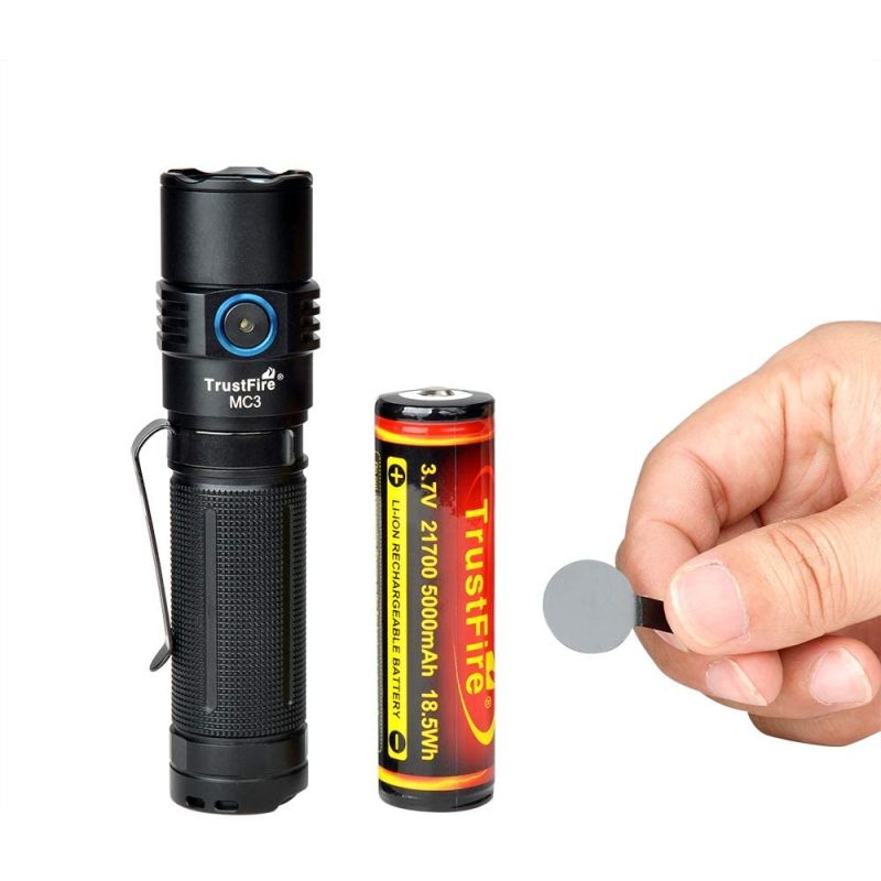 Trust Fire MC3 XHP50 2500 Lumens LED Flashlight USB Carga magnética Torch de carga 21700 Luz recargable IP68 Afile EDC Lámpara de mano EDC Luces de trabajo