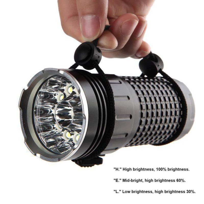 Sky Ray 18xT6 4 Modos 15000 Lumen recargable USB Tipo C Linterna LED