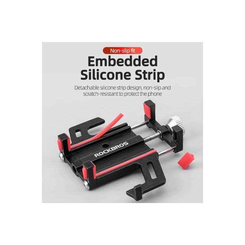 Soporte de teléfono ROCKBROS para motocicleta, bicicleta eléctrica, teléfono inteligente CNC, Soporte de aleación de aluminio, cinco garras, soporte mecánico para teléfono de bicicleta
