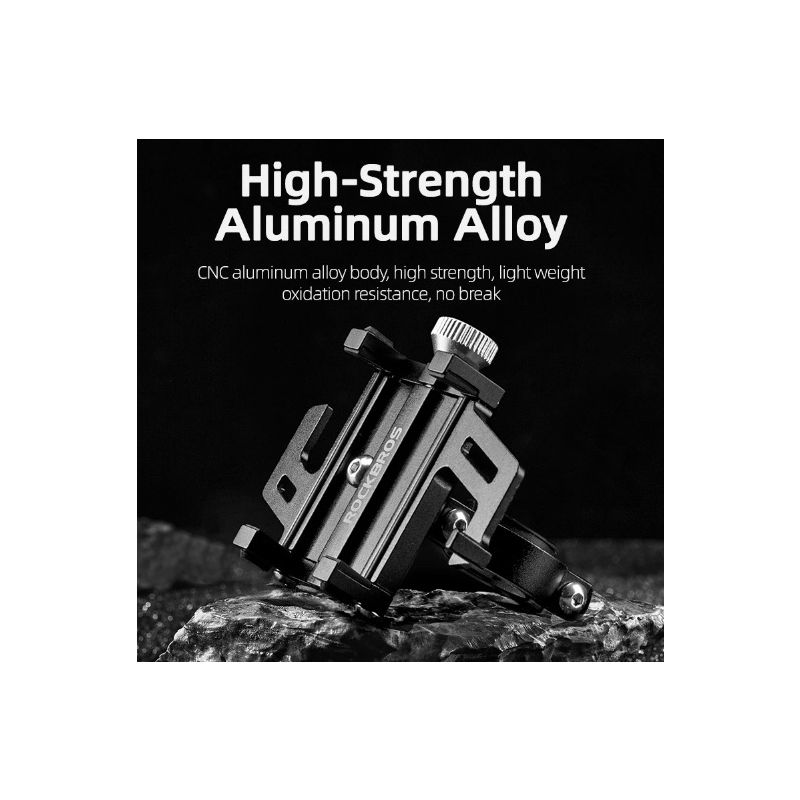 Soporte de teléfono ROCKBROS para motocicleta, bicicleta eléctrica, teléfono inteligente CNC, Soporte de aleación de aluminio, cinco garras, soporte mecánico para teléfono de bicicleta